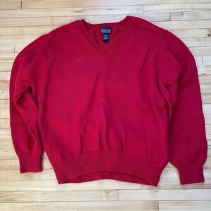 Lands End 100% cotton Drifter Red sweater